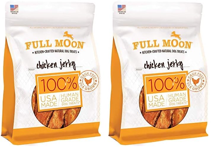 HOTFull Moon Chicken Jerky Healthy All Natural Dog Treats Human Grade Made in USA Grain Free, 1.5 Pound (Pack of 1)