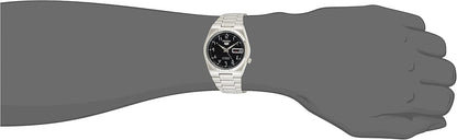 HOTSEIKO 5 Automatic Black Arabic Dial Stainless Steel Men's Watch SNK063J5