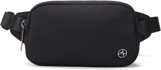 HOTPander Mini Belt Bag – Ultra Compact, Fits 6.7” Phone, Lipstick, Earbuds, Essentials, Small Crossbody Waist Purse, Black Onyx