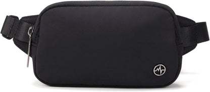 HOTPander Mini Belt Bag – Ultra Compact, Fits 6.7” Phone, Lipstick, Earbuds, Essentials, Small Crossbody Waist Purse, Black Onyx