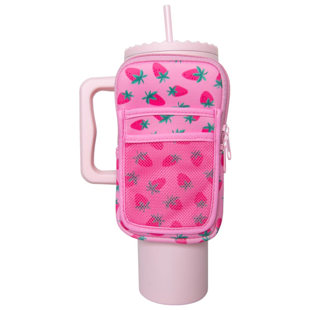 HOTKATYDID Tumbler Zipper Pouch and Phone Holder with 3 Pockets - Compact Water Bottle Pouch for Wallet, Keys, and Phone - Premium Tumbler Accessories
