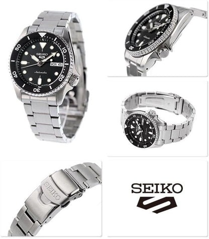 HOTSEIKO 5 Sports Automatic Black Dial 38mm Watch SRPK29