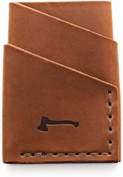 HOTThe Port Wallet by Craft and Lore, Handmade Minimal Leather Card Wallet (Buck Brown)