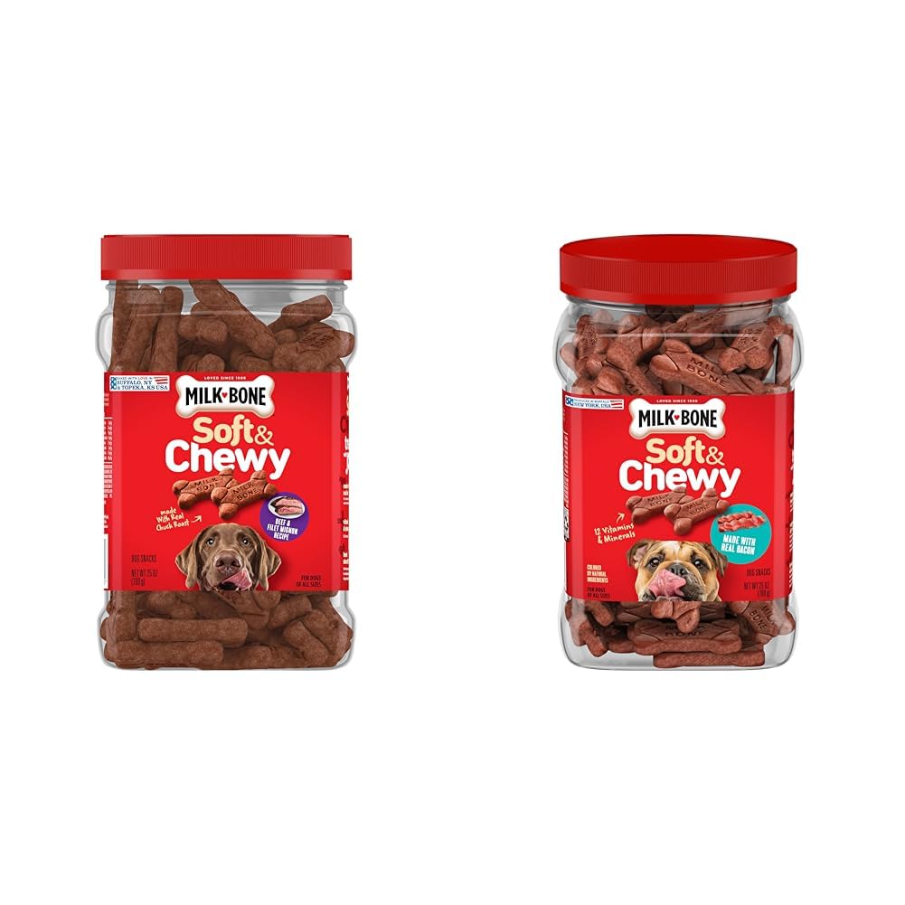 HOTMilk-Bone Soft & Chewy Dog Training Treats, 25 oz Canister | Made with real chicken breast, soft dog treats for training and rewarding, 18% protein, fortified with vitamins and minerals