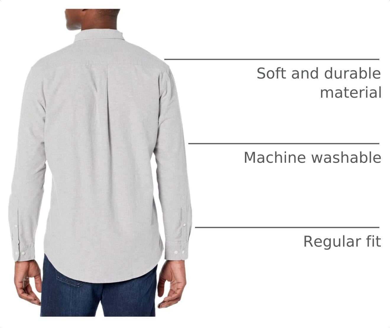 HOTAmazon Essentials Men's Long-Sleeve Pocket Oxford Shirt