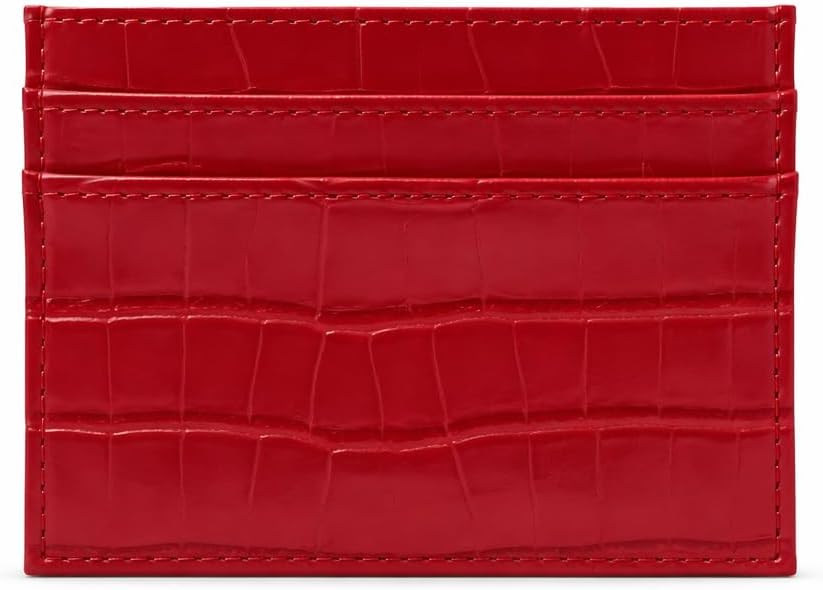 HOTCrocodile Print Slim Cardholder, Women's Wallet, Leather Texture Card Holder (black)