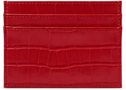 HOTCrocodile Print Slim Cardholder, Women's Wallet, Leather Texture Card Holder (black)