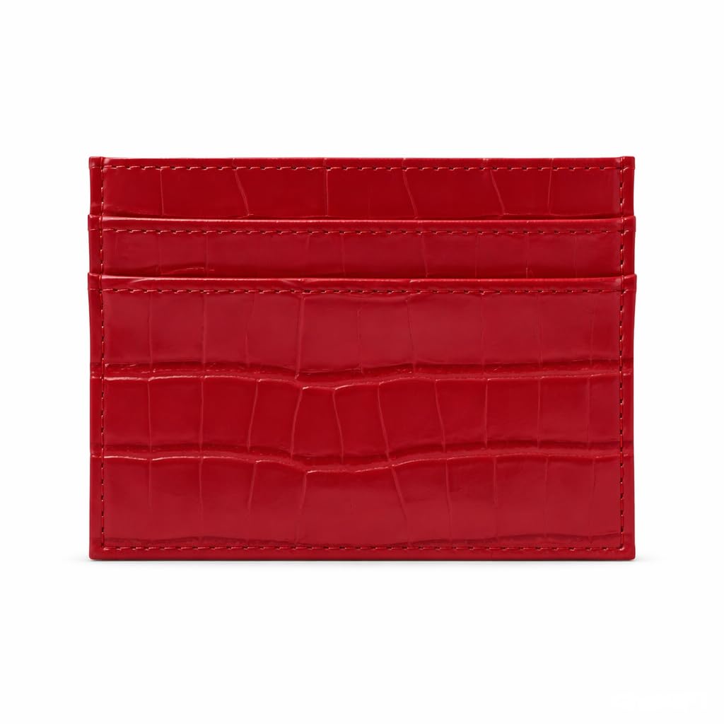 HOTCrocodile Print Slim Cardholder, Women's Wallet, Leather Texture Card Holder (black)