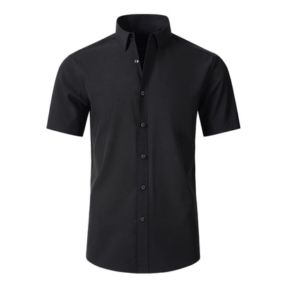 HOTSAMERM Mens Dress Shirt Stretch Wrinkle Free Casual Button Down Shirts | 4-Way Stretch & Moisture Wicking Performance Shirt for Business, Wedding, Work, Church, Easy Care Lightweight & Breathable