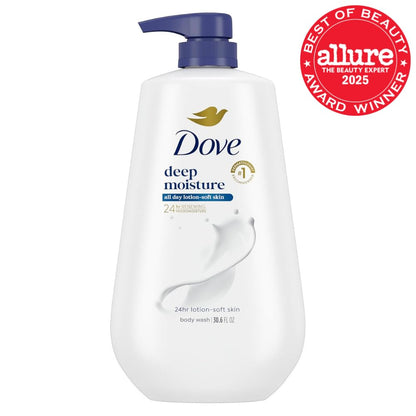 HOTDove 24hr Lotion Body Wash Deep Moisture, 30.6 oz | Moisturizing body wash with MicroMoisture technology for 24-hour hydration and lotion-soft skin