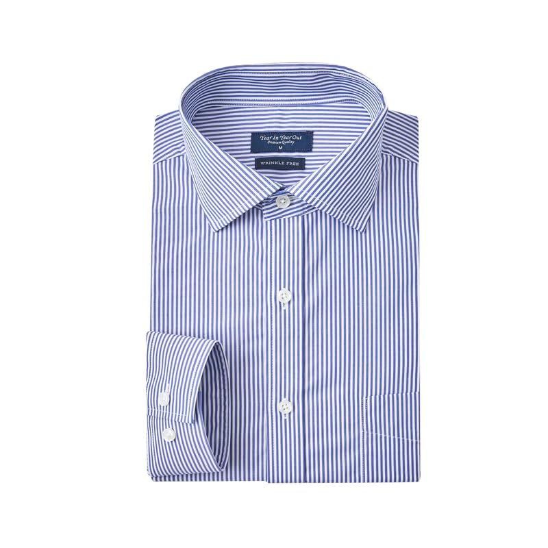 HOTYear In Year Out Wrinkle Free Dress Shirt for Men Regular Fit Long Sleeve Wrinkle Resistant Shirt