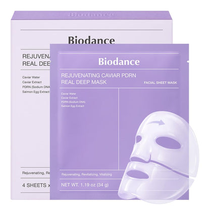 HOTBIODANCE Hydro Cera-nol Real Deep Mask, Hydrating Overnight Hydrogel Face Mask, Moisturizing, Redness Reducing, Quick Soothing, After Sun Care, Sunburn Relief, Korean Skin Care |1.19oz(34g) x4ea
