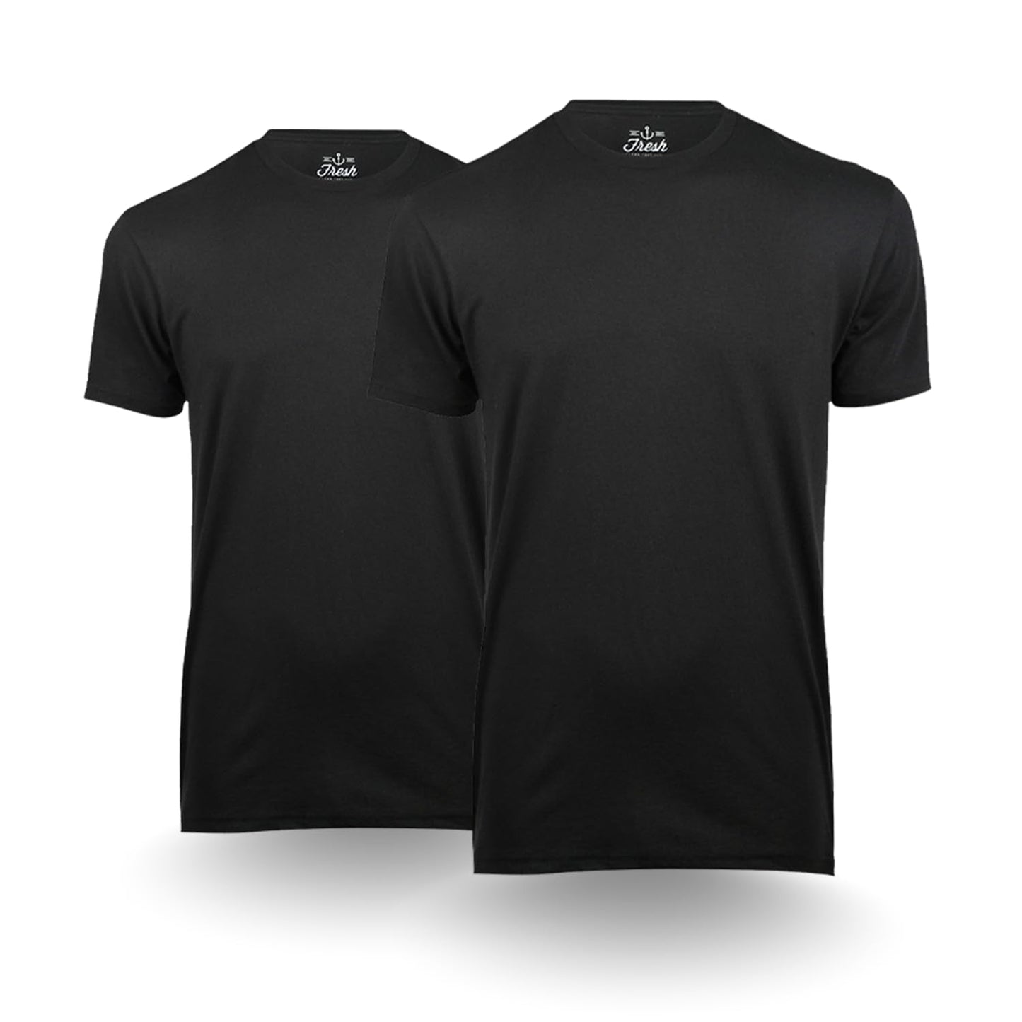 HOTFresh Clean Threads Men's Crew Neck T-Shirts – Short Sleeve, Fitted Style, Soft Cotton-Poly Blend, Tag-Free Comfort