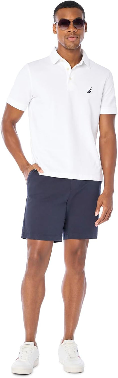 HOTNautica Men's Short Sleeve Solid Stretch Cotton Pique Polo Shirt
