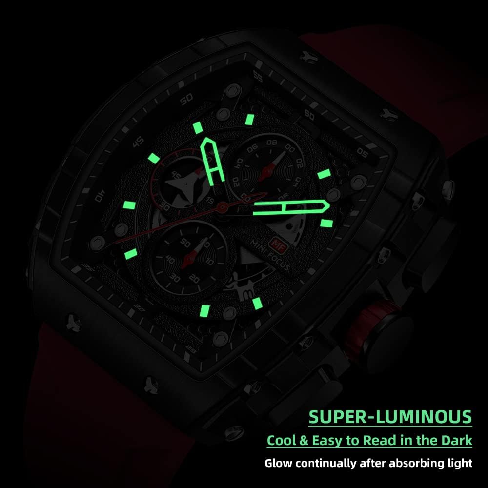 HOTMini Focus Men's Watch Fashion Sport Wrist Watches (Chronograph/Waterproof/Luminous/Calendar) Silicon Strap Quartz Watches for Men