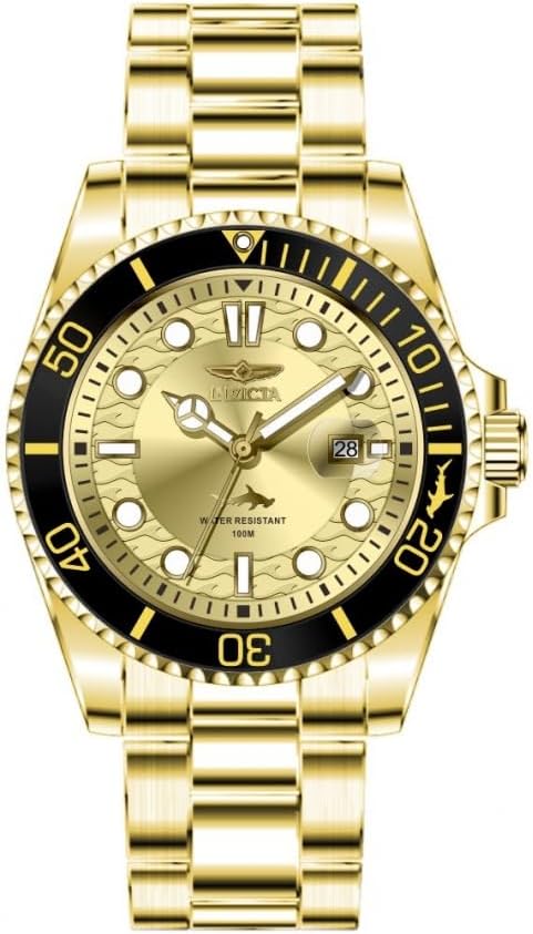 HOTInvicta Pro Diver Men 43mm Stainless Steel Gold Gold dial PC32 Quartz