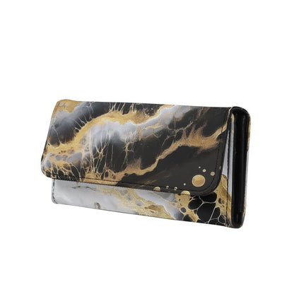 HOTTie Dye Color Slim Long Wallet for Women Hippie Style Colorful Zipper Coin Purse Card Holder, Tie-dye Rainbow Extra Capacity PU Leather Checkbook Wallet with ID Window