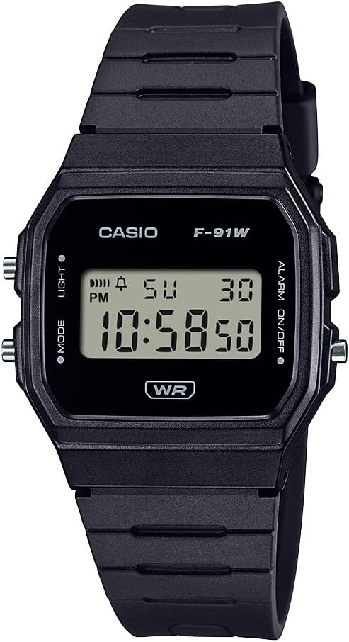HOTCasio F91W Series | Digital Watch | Water Resistant | LED Light | 1/100 SEC Stopwatch | Regular Time Keeping (HR, Min, SEC, PM, Date, Day) | Daily Alarm | Lightweight | 7 Year Battery
