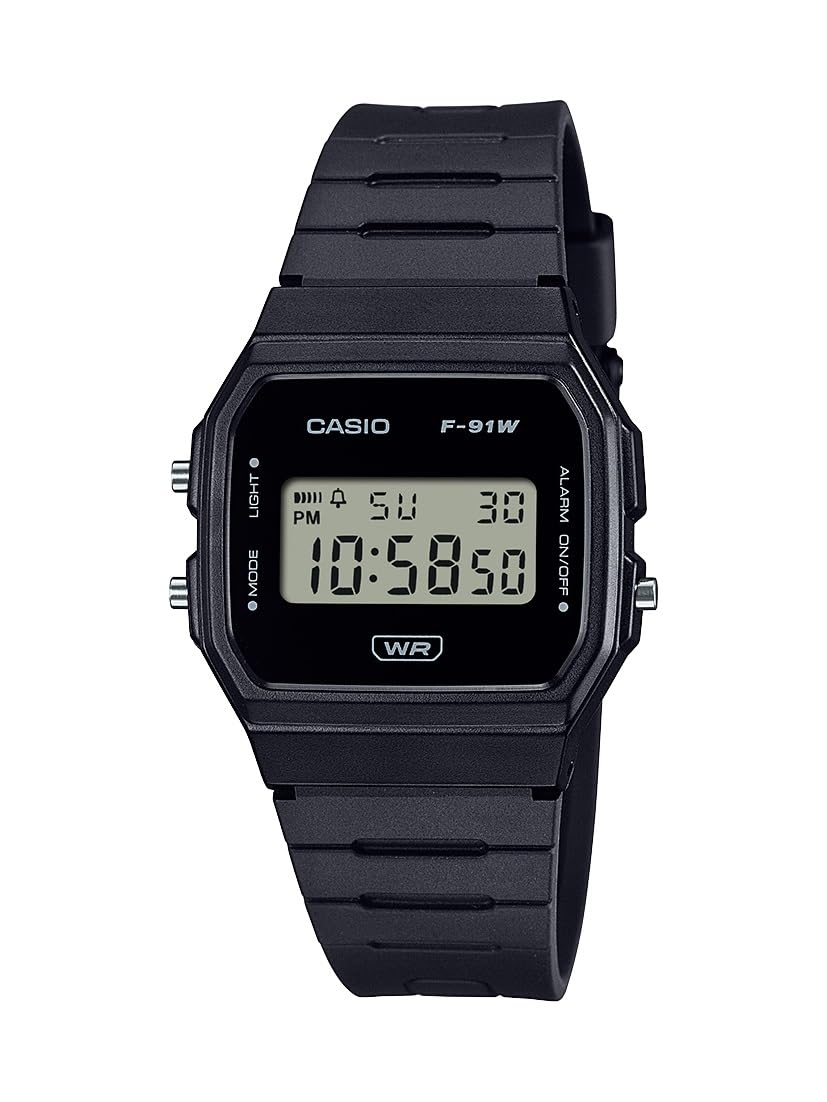 HOTCasio F91W Series | Digital Watch | Water Resistant | LED Light | 1/100 SEC Stopwatch | Regular Time Keeping (HR, Min, SEC, PM, Date, Day) | Daily Alarm | Lightweight | 7 Year Battery