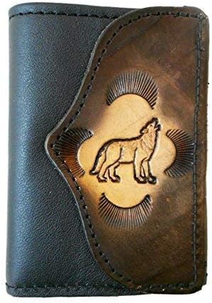 HOTHandcrafted Leather Trifold Wallet Wolf
