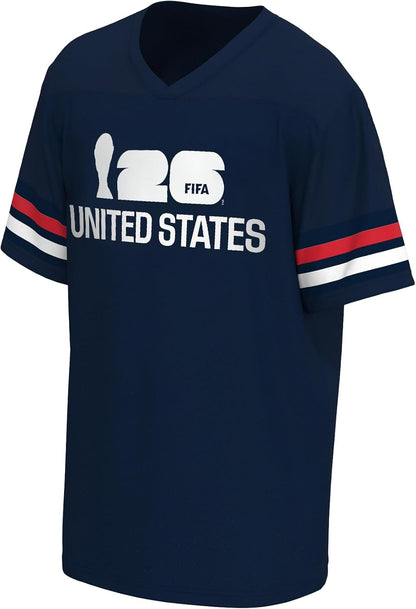 HOTOuterstuff FIFA World Cup 2026 Mens Short Sleeve V-Neck Football Jersey