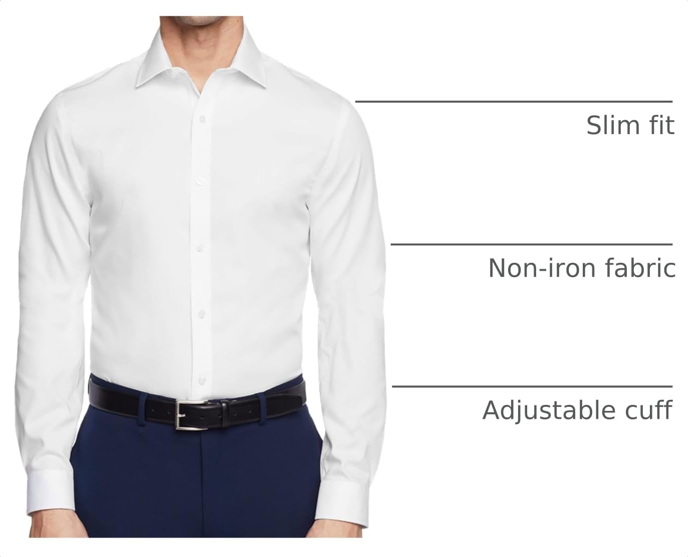 HOTTommy Hilfiger Men's Slim Fit Non Iron Solid Dress Shirt