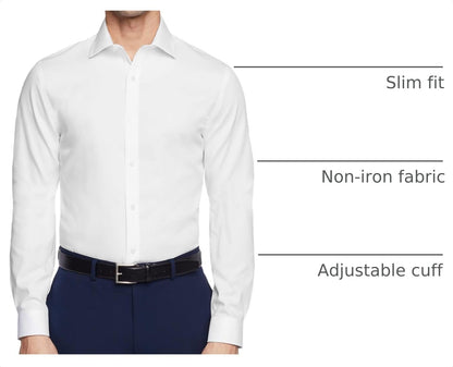 HOTTommy Hilfiger Men's Slim Fit Non Iron Solid Dress Shirt
