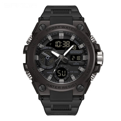 HOTAIMES Mens Watches Sports Outdoor Waterproof Military Watch for Men Tactical Watch Analog Digital Date Alarm Stopwatch Multi-Function Tactics Big Face Wristwatch for Men