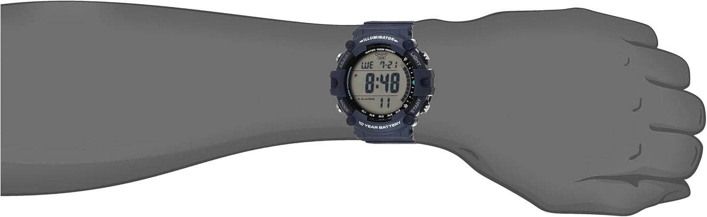HOTCasio Illuminator AE1500WH Series | 10-Year Battery | LED Backlight | 5-Alarms | 1/100 Sec Stopwatch | Men's Digital Watch