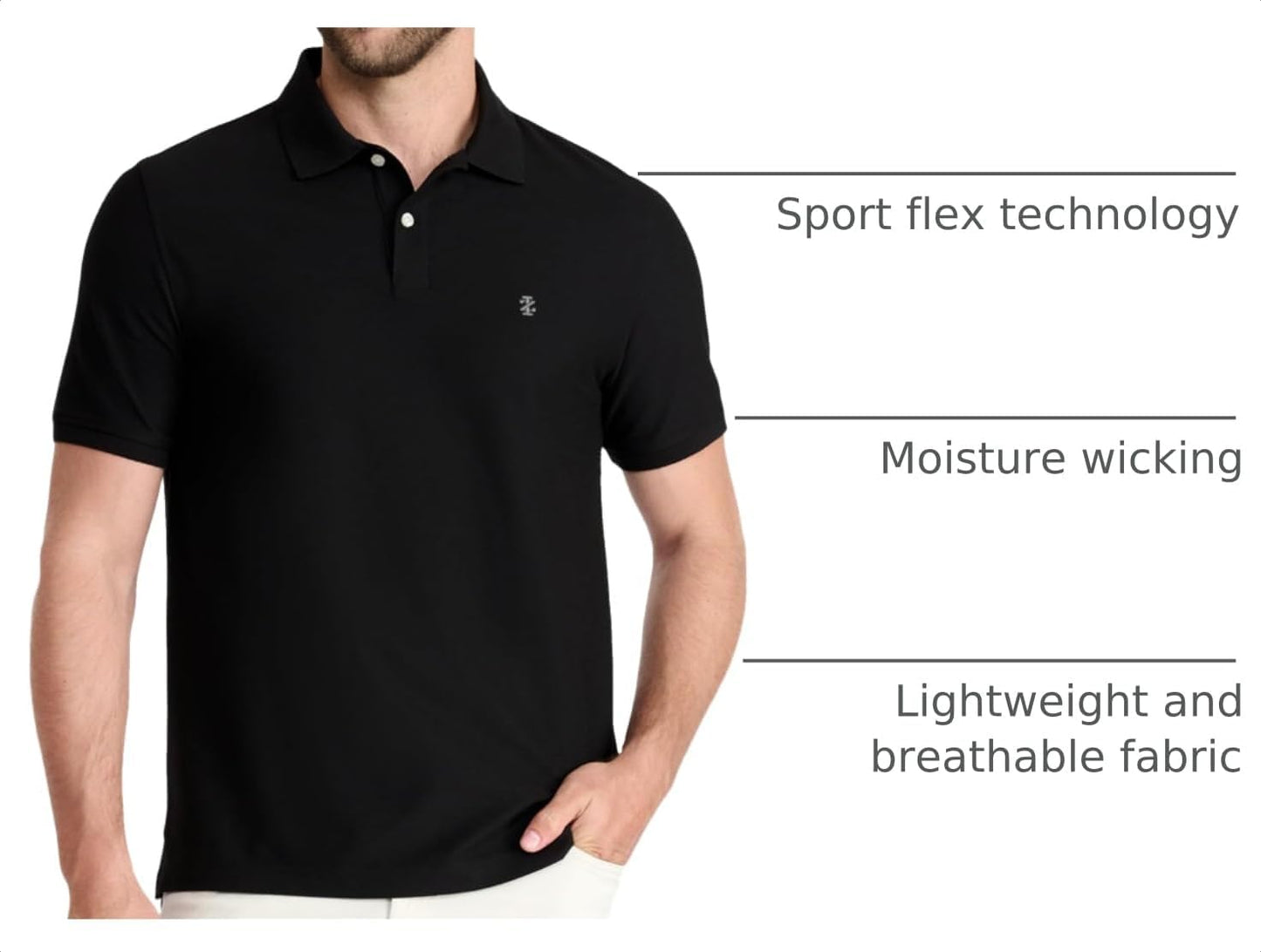 HOTIzod Men's Advantage Performance Short Sleeve Fashion Polo Shirt
