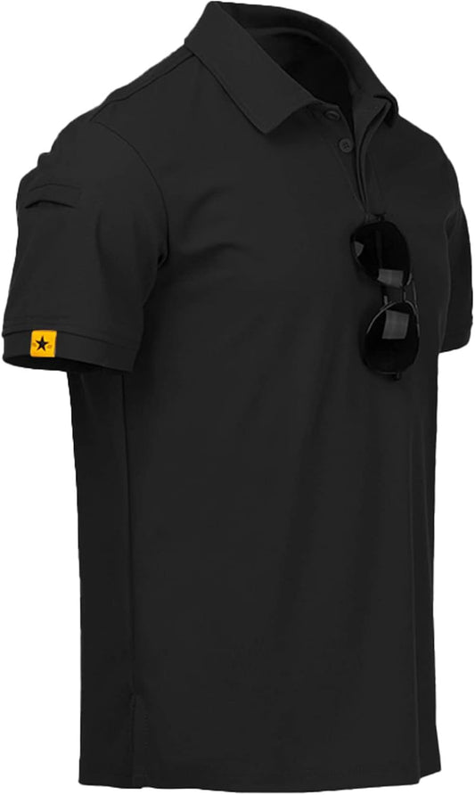 HOTV VALANCH Mens Polo Shirts Short Sleeve Moisture Wicking Golf Polo Athletic Collared Shirt Tennis T-Shirt Tops