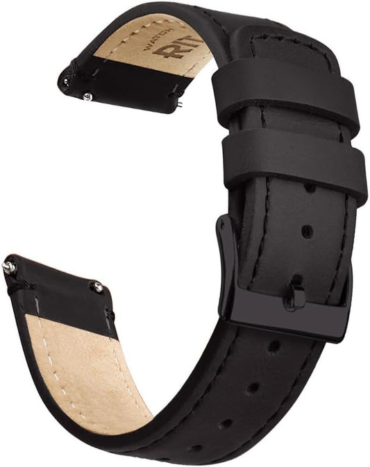 HOTRitche Christmas Gift Quick Release Leather Watch Band Leather Watch Strap 18mm 19mm 20mm 21mm 22mm 23mm or 24mm for Men and Women, White Elephant Gifts, Stocking Stuffers For Men