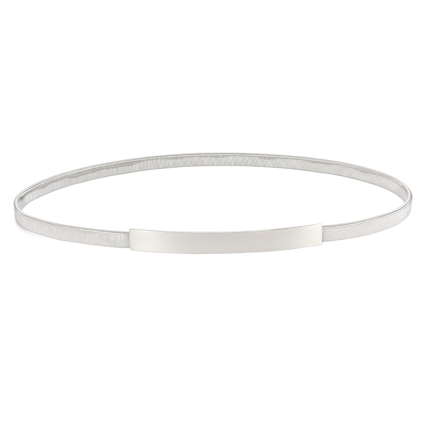 HOTVONMELLI Skinny Metal Cinch Belt for Dress Stretch Thin Waist Belt for Women Gold/Silver