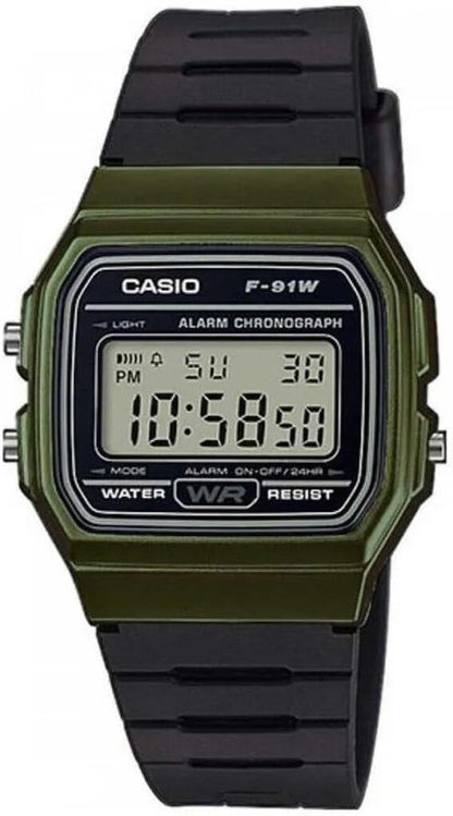 HOTCasio F91W Series | Digital Watch | Water Resistant | LED Light | 1/100 SEC Stopwatch | Regular Time Keeping (HR, Min, SEC, PM, Date, Day) | Daily Alarm | Lightweight | 7 Year Battery