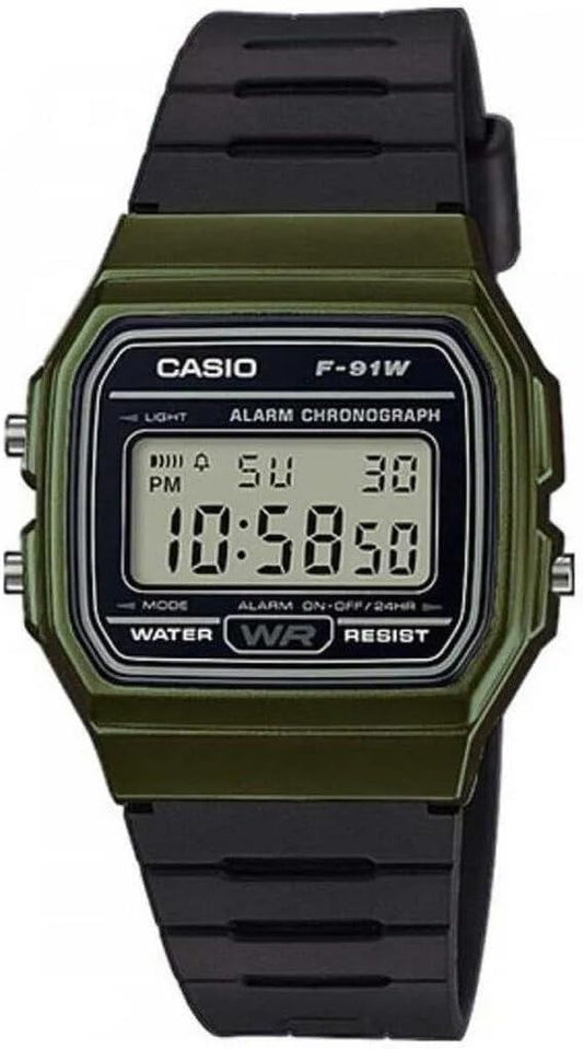 HOTCasio F91W Series | Digital Watch | Water Resistant | LED Light | 1/100 SEC Stopwatch | Regular Time Keeping (HR, Min, SEC, PM, Date, Day) | Daily Alarm | Lightweight | 7 Year Battery