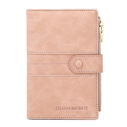 HOTMudono RFID Blocking Slim Passport Wallet, Travel Document Organizer | Vegan Leather Passport Holder for Women and Men, Travel Credit Card Case with ID Window, Zipper Pocket and Pen Holder