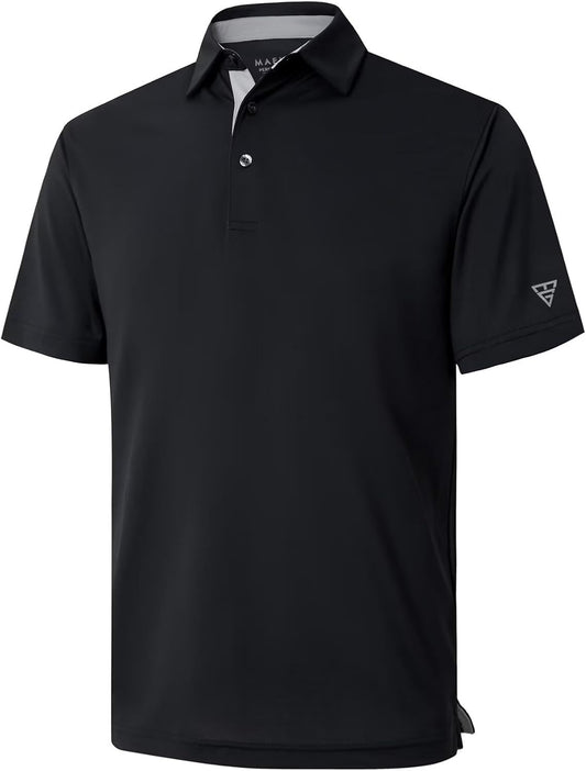 HOTMens Golf Shirt Short and Long Sleeve Moisture Wicking Dry Fit Performance Solid Casual Pique Golf Polo Shirts for Men