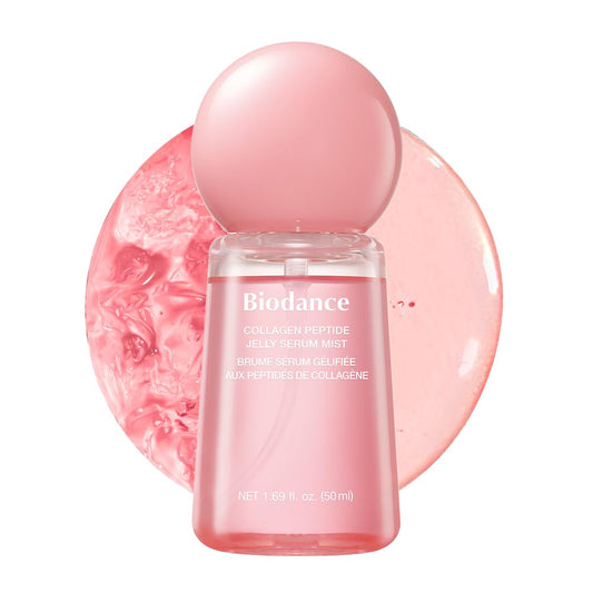 HOTBIODANCE Collagen Peptides Jelly Serum Mist, Hydrating Face Mist, Plumping, Anti-Aging Face Spray, Sprayable Hydrogel, Travel Essentials & Self Care Gifts for Women, Korean Skin Care | 1.69 fl.oz