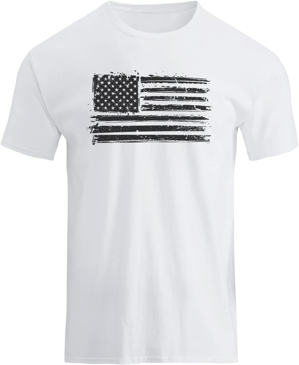 HOTH HYFOL Men's Graphic T-Shirts USA Flag Cotton Short Sleeve American Patriotic Crewneck Casual Regular Tee Shirts