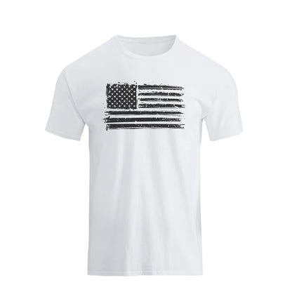 HOTH HYFOL Men's Graphic T-Shirts USA Flag Cotton Short Sleeve American Patriotic Crewneck Casual Regular Tee Shirts