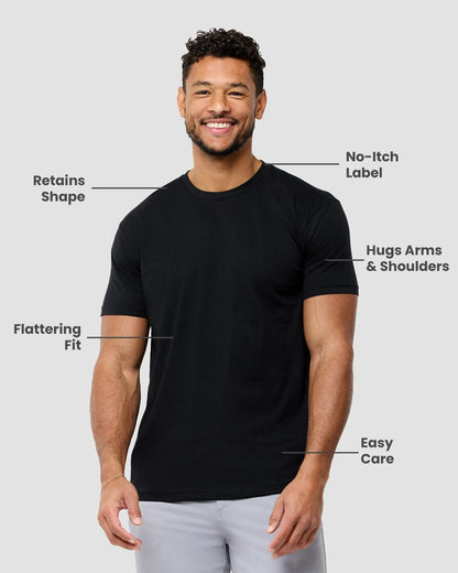 HOTMens T Shirts Soft Cotton Crew Neck Athletic Fit Casual Tees S-4XL | Soft cotton blend casual tee shirts with 4-way stretch - tag-free athletic fit for gym, work & casual wear. A go-to gift.