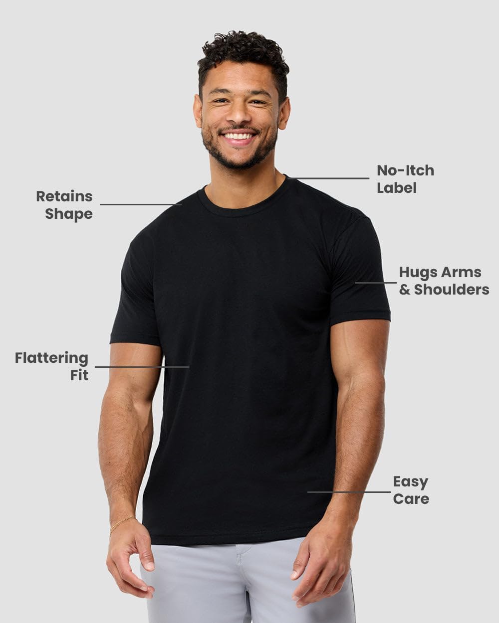 HOTMens T Shirts Soft Cotton Crew Neck Athletic Fit Casual Tees S-4XL | Soft cotton blend casual tee shirts with 4-way stretch - tag-free athletic fit for gym, work & casual wear. A go-to gift.