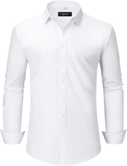 HOTDress Shirts for Men Big and Tall(XL Big-6XL Big Tall) Button Down Long Sleeve Business Casual Collared Shirt