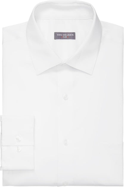HOTVan Heusen Men's Dress Shirt Regular Fit Ultra Wrinkle Free Flex Collar Stretch Solid
