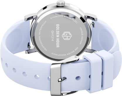 HOTGOLDEN HOUR Waterproof Nurse Watch for Medical Professionals, Students Women Men - Military Time Luminouse Easy Read Dial, 24 Hour with Second Hand, Colorful Silicone Band