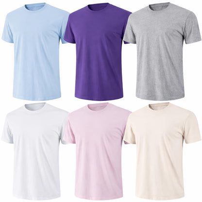 HOT6-Pack Bulk Men’s T-Shirts – Soft Pre-Shrunk Premium Cotton, Short Sleeves, Reinforced Collar, Crew Neck, Casual Fit