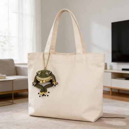 HOTFrog Coin Purse, Charming beaded Frog Coin Purse, Mini Currency Storage Pad, Daily Carry Handheld Ring Pendant Decoration (1PC)