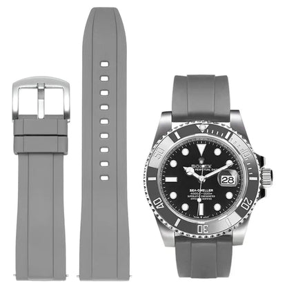 HOTWatch Band Quick Release Fluororubber 19mm 20mm 21mm 22mm Soft Durable Universal FKM Rubber Replacement Band Strap for Men Women