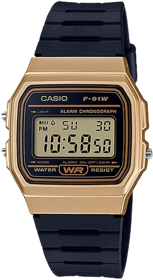 HOTCasio F91W Series | Digital Watch | Water Resistant | LED Light | 1/100 SEC Stopwatch | Regular Time Keeping (HR, Min, SEC, PM, Date, Day) | Daily Alarm | Lightweight | 7 Year Battery