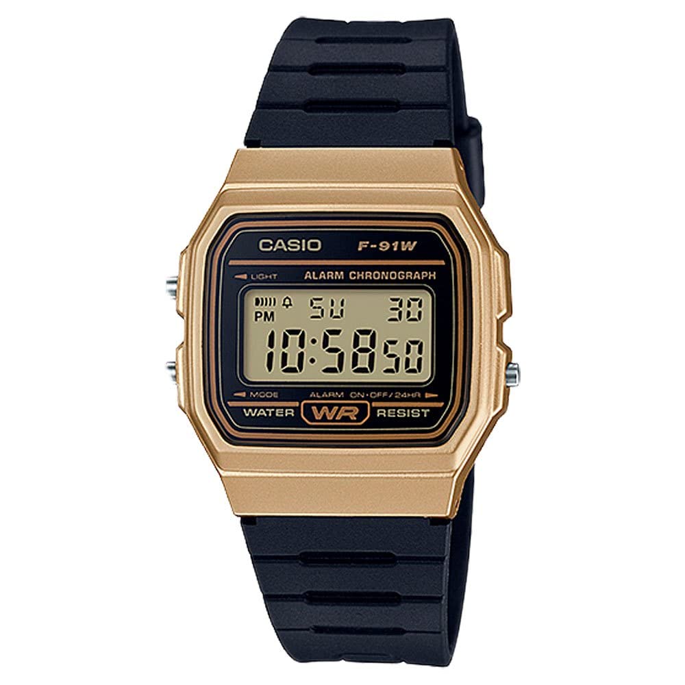 HOTCasio F91W Series | Digital Watch | Water Resistant | LED Light | 1/100 SEC Stopwatch | Regular Time Keeping (HR, Min, SEC, PM, Date, Day) | Daily Alarm | Lightweight | 7 Year Battery